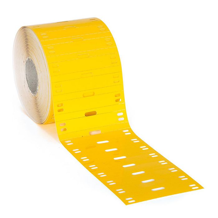 Brady 25 mm Small Core Polyester Tags, 60 x 10 mm, 1000 Tags, Gloss, Yellow - W126061710