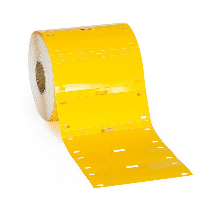 Brady 25 mm Small Core Polyester Tags, 500 Tags, Gloss, Yellow - W126061597