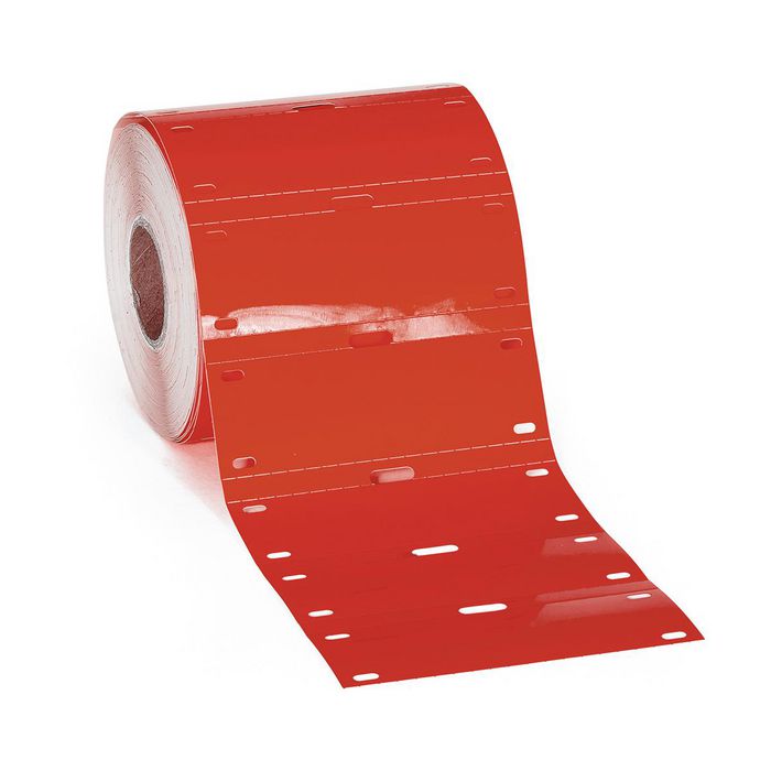 Brady 25 mm Small Core Polyester Tags, 500 Tags, Gloss, Red - W126061599