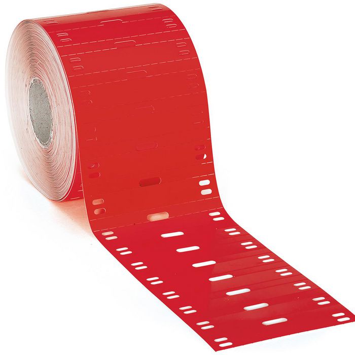 Brady 25 mm Small Core Polyester Tags, 60 x 10 mm, 1000 Tags, Gloss, Red - W126061712