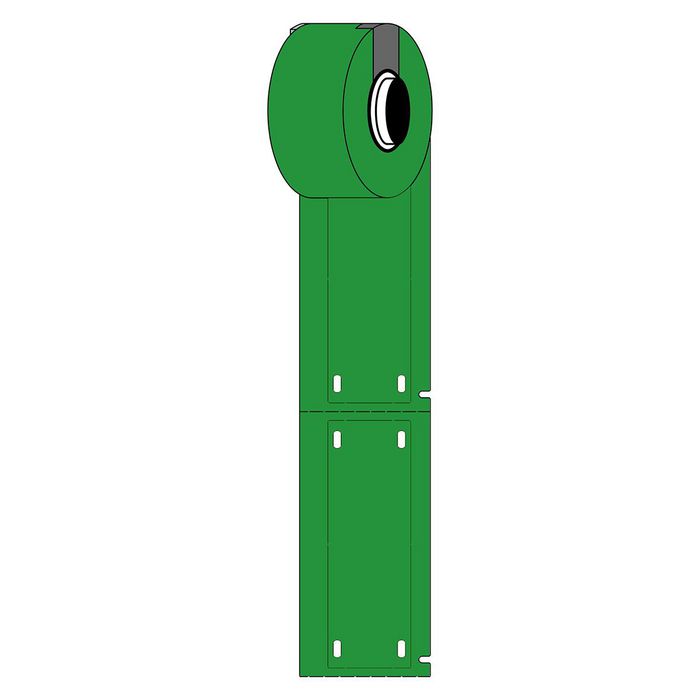 Brady Thermoplastic Polyether Polyurethane, 25 x 75mm, 50 Tag(s)/Roll, Green - W126061980