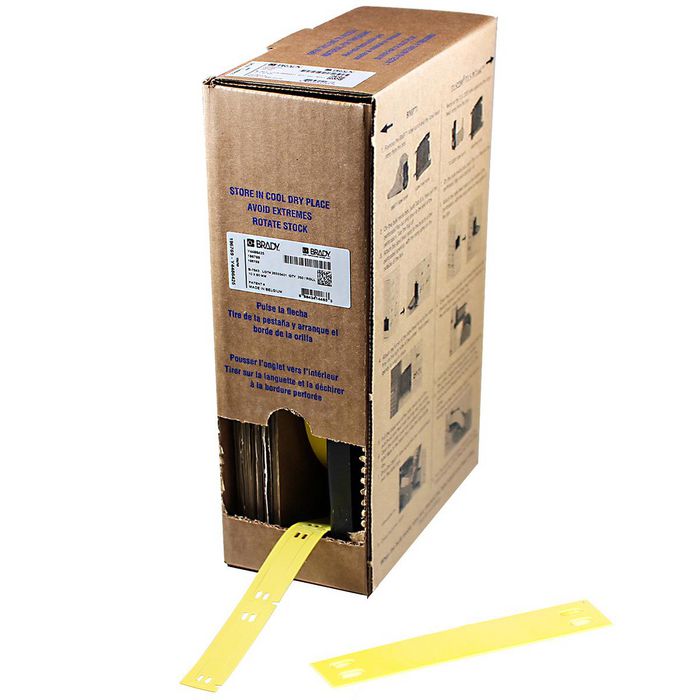 Brady Bulk Polyurethane Cable Tag, 60 x 10mm, 250 Marker(s)/Box, Yellow - W126066208