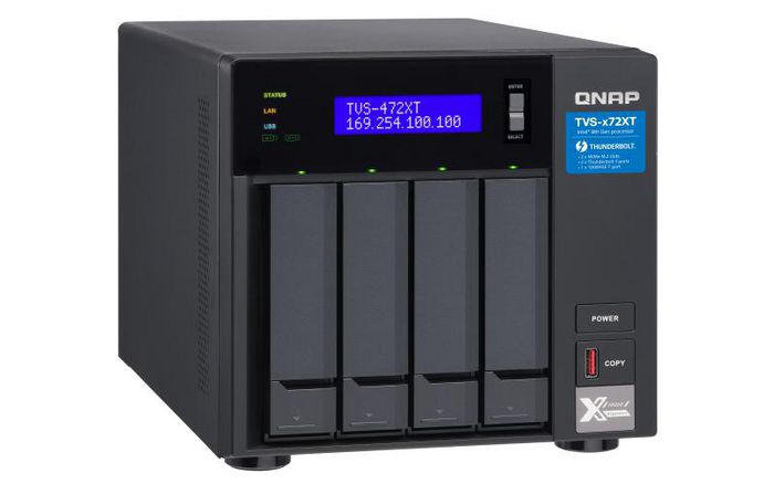 QNAP 4 x 3.5", Intel Pentium, 4 Go SODIMM DDR4, 5Go Flash, LAN, LCD, 250W, 100-240V, 188.2 × 199.3 × 279.6 mm, 5.4 kg - W124886209