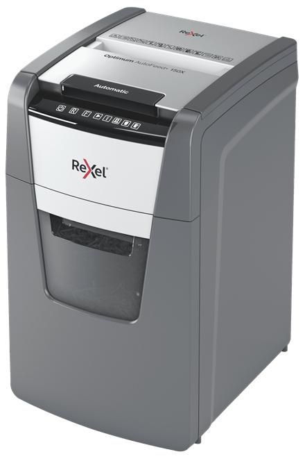 Rexel Optimum AutoFeed+ 150X paper shredder shreds up to 150x A4 sheets at a time. P-4 cross cut shredder. - W126159303