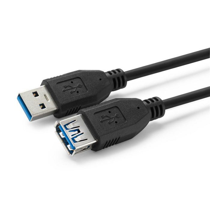 MicroConnect USB3.0 A-A, 2m, M-F, Black - W124377204