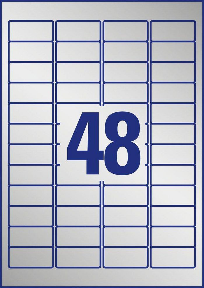 Avery 45.7 x 21.2 mm, 960 pcs, argenté - W124790158