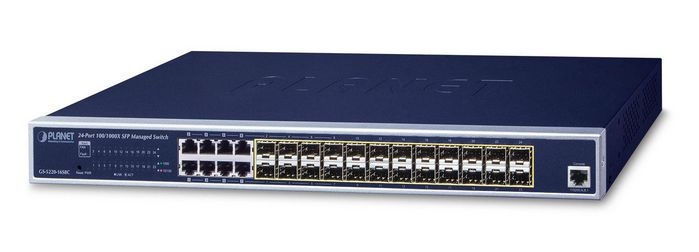 Planet L2+ 24-Port 100/1000X SFP & 8-Port Shared TP Managed Switch - W125055371