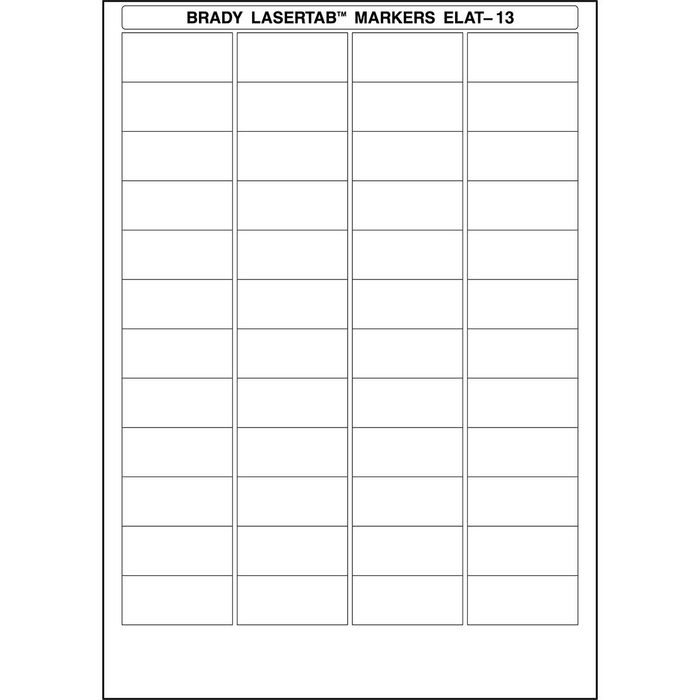 Brady LaserTab Polyester Labels A4 Sheets - W126062717