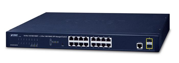 GS-4210-16T2S, Planet 16-Port Layer 2 Managed Gigabit Ethernet Switch W/2  SFP Interfaces