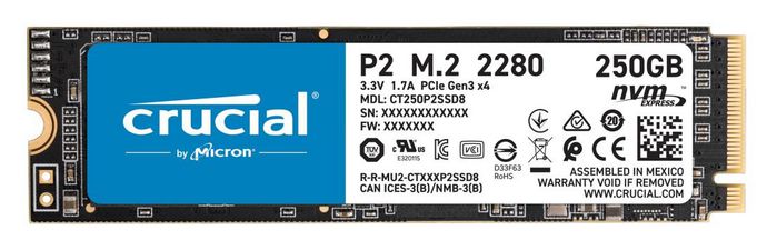 Crucial 250GB, Read 2100MB/s, Write 1150MB/s - W126171852