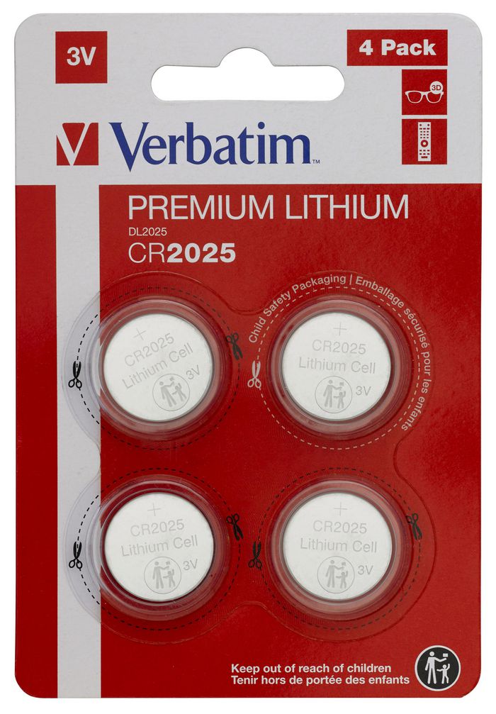 Verbatim CR2025 3V Lithium Battery (4 pack) - W126181785