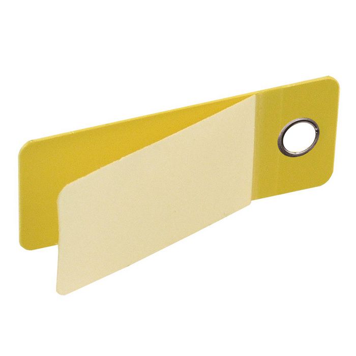Brady Polypropylene Tag with Polyester Overlaminate, Yellow, Gloss, Rectangle - W126058495