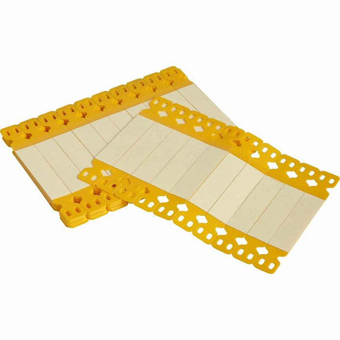 Brady Polypropylene Tag with Polyester Overlaminate, Yellow, Gloss, Rectangle - W126058685