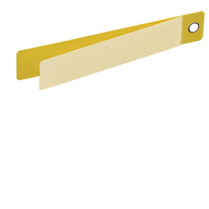 Brady Polypropylene Tag with Polyester Overlaminate, Yellow, Gloss, Rectangle - W126060419