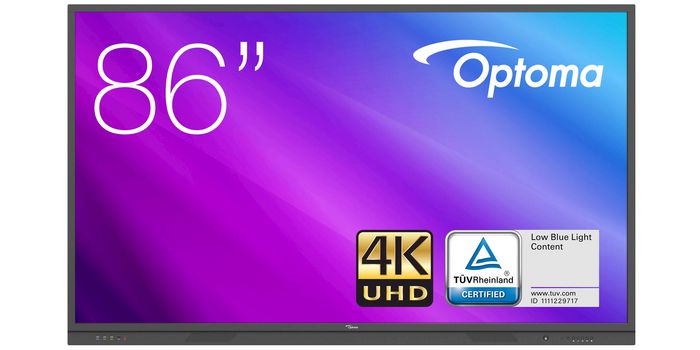 Optoma 86" 3-series IFPD 4K UHD Brightness 370 cd/m2<br>Interactive Flat Panel Display - W125944903