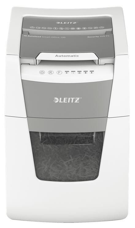 Leitz Quiet, clean and secure  autofeed paper shredder. Shreds 100 sheets automatically.  P4 cross cut. - W126159312