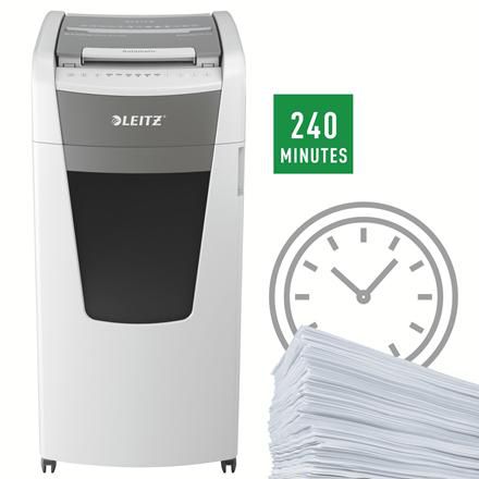 Leitz Quiet, clean and secure autofeed paper shredder. Shreds 600 sheets automatically. P5 micro cut. - W126159319