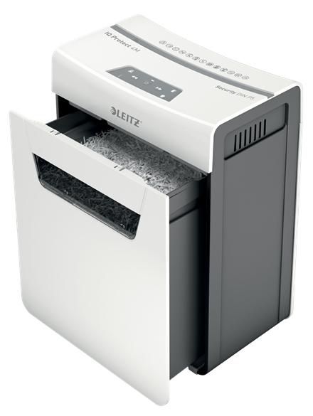 Leitz Super-quiet and compact. Convenient and clean drawer pull-out bin. Shreds 4 sheets. P5 micro cut. - W126159324