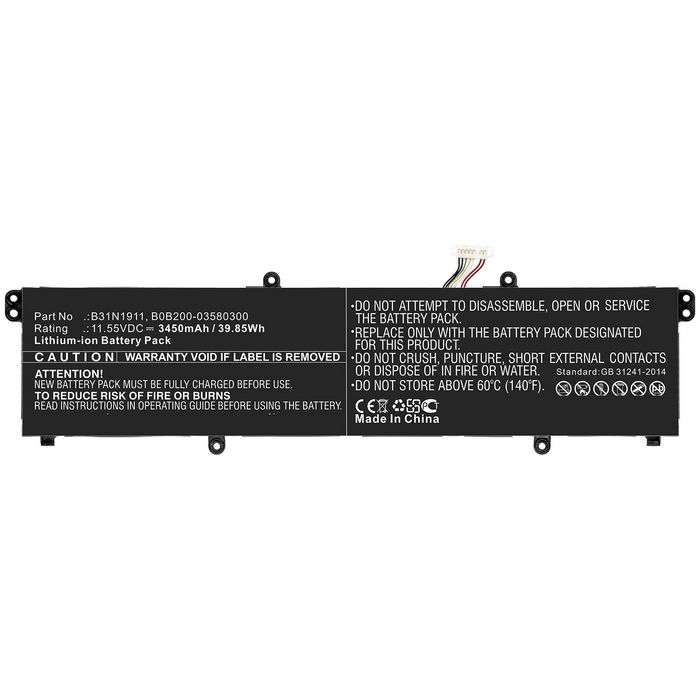 CoreParts Laptop Battery for Asus 39.85Wh Li-ion 11.55V 3450mAh Black, for Asus Notebook, Laptop A413FF, F413FF, K433FA, R428FF, S433FA, S4600FA, V4050FA, V4050FF, V433FA, X413FF, X421, X421FA, X421FF - W125993366