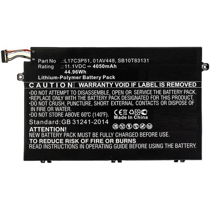 CoreParts Laptop Battery for Lenovo 45W Li-ion, 11.1V 4.05Ah, Lenovo ThinkPad E14, E15, E490, E580 - W125784980