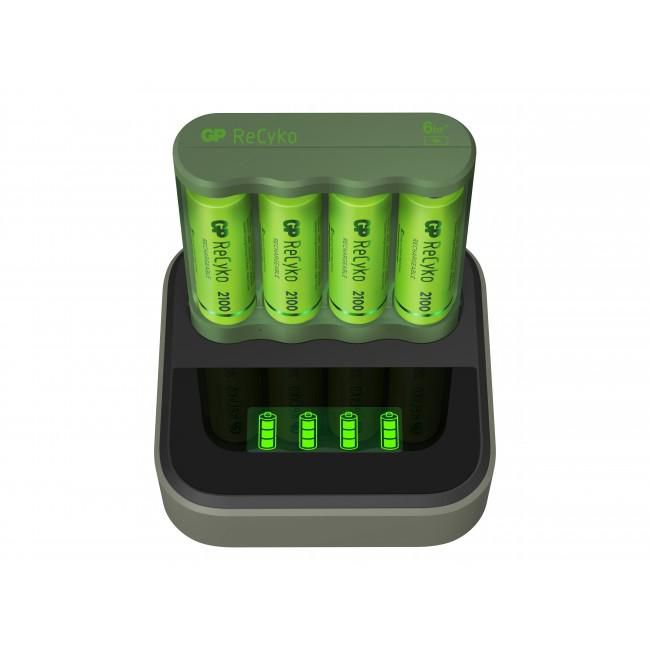 GP Batteries ReCyko Everyday Charger E421 with Charging Dock D451, incl. 4 x NiMH AA 2100mAh - W126075017