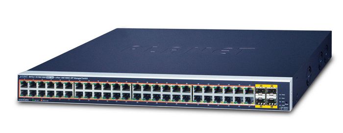 Planet 48-Port 10/100/1000T 802.3at PoE + 4-Port 100/1000BASE-X SFP Managed Switch - W125322243