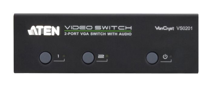 Aten 2-Port VGA ,Switch with Audio, Black - W125439381