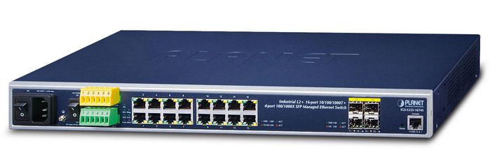 Planet Industrial L2+ 16-Port 10/100/1000T + 4-Port 100/1000X SFP Managed Ethernet Switch - W124756641