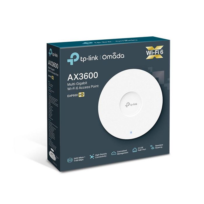 TP-Link 1 x 2.5 Gbps Ethernet, 802.3at PoE, IEEE 802.11ax/ac/n/g/b/a, 2.4 GHz / 5 GHz, 243 × 243 × 64 mm - W126265782