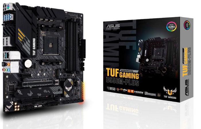 Asus AMD B550 (Ryzen AM4) micro ATX gaming motherboard with PCIe 4.0, dual M.2, 10 DrMOS power stages, 2.5 Gb Ethernet, HDMI, DisplayPort, SATA 6 Gbps, USB 3.2 Gen 2 Type-A and Type-C, and Aura Sync RGB lighting support - W126266227