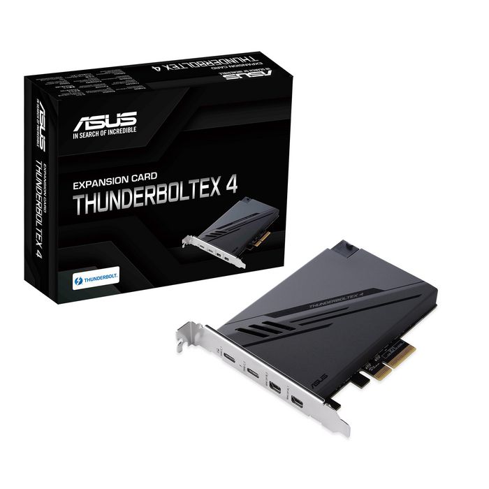 Asus Intel Thunderbolt 4 JHL8540, 2 x USB Type-C (Thunderbolt 4), 2 x mini DisplayPort, 1 x 6-pin PCIe, 1 x USB 2.0 header, 1 x Thunderbolt header, PCIe 3.0 x4 - W126266375