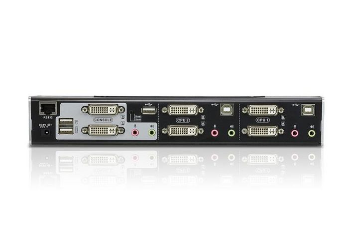 Aten 2-Port USB DVI Dual-View KVM Switch with Audio & USB 2.0 Hub (KVM cables included) - W124493022