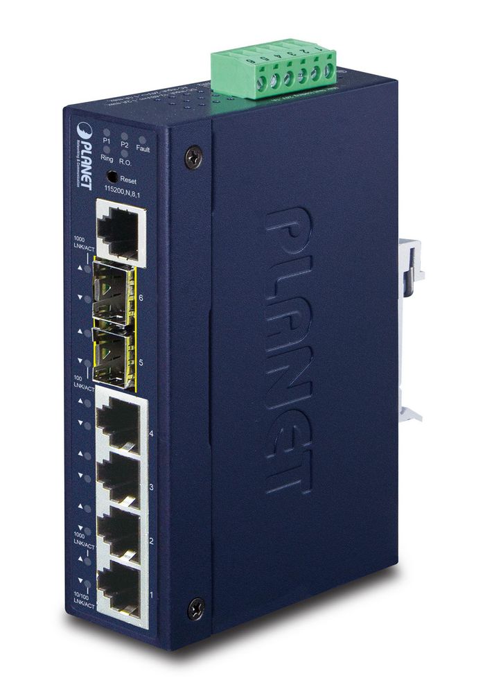 Planet L2+ Industrial 4-Port 10/100/1000T + 2-Port 100/1000X SFP Managed Ethernet Switch - W124356640