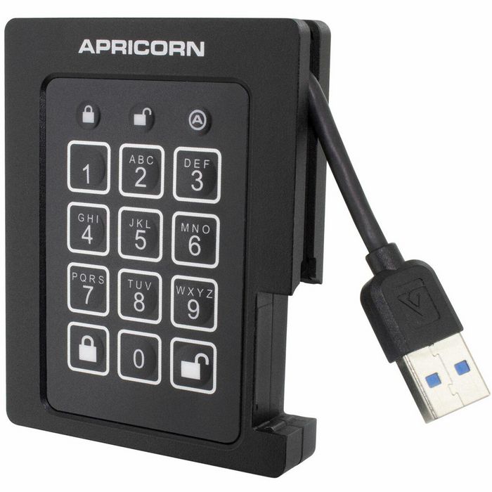 Apricorn 1TB, 8MB, USB 3.2 Gen 1, FIPS 140-2, 256-bit AES - W124945464
