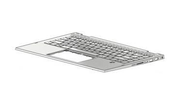 HP Keyboard/top cover in natural silver ƭnish (includes keyboard cable) - W126104106