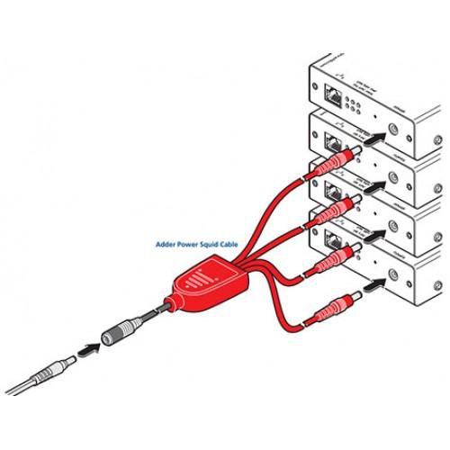 Adder CAB-XSeries 4-Way 600mm Male 2.5 mm Power Plug to 4 (Quad/Spider) x 2.5mm Female Sockets - W124485849