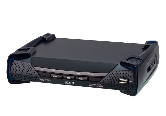Aten 4K DisplayPort Single Display KVM over IP Receiver with PoE, 3840 x 2160, DisplayPort, USB, RJ-45, SPF - W124459961