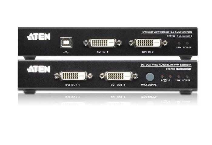 Aten Système d'extension KVM USB DVI Dual View HDBaseT™ 2.0 (1920 x 1200 à 100 m) - W124785644