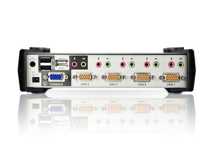 Aten 4-Port USB - PS/2 VGA KVM Switch with Audio & USB 2.0 Hub (KVM Cables included) - W124891552