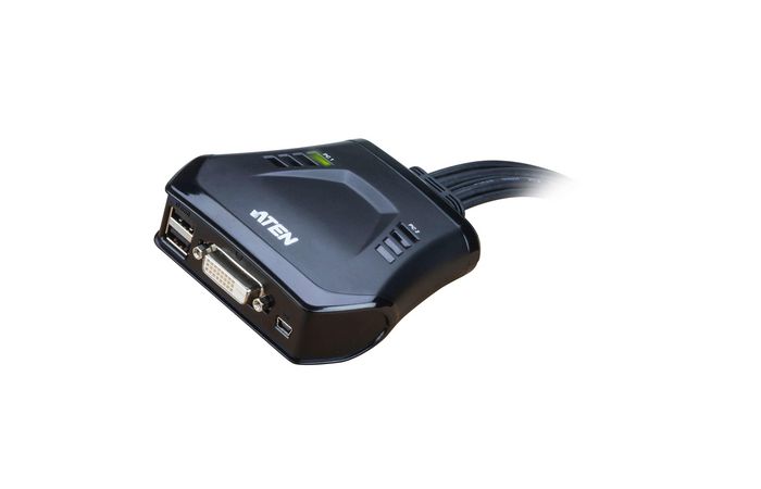 Aten Commutateur KVM câble DVI USB 2 ports avec sélecteur de port distant - W125247370
