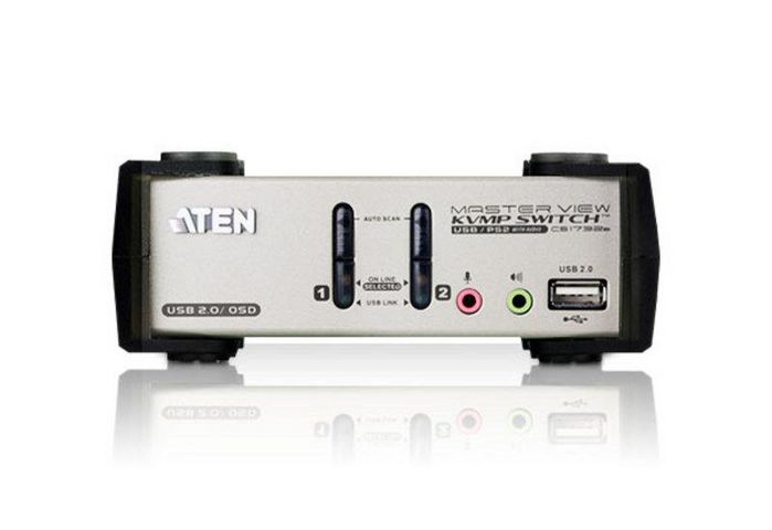 Aten 2-Port USB - PS/2 VGA KVM Switch with Audio & USB 2.0 Hub (KVM Cables included) - W125191287