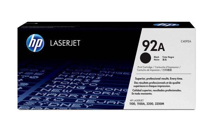 HP 92A Black Original LaserJet Toner Cartridge - W125316454