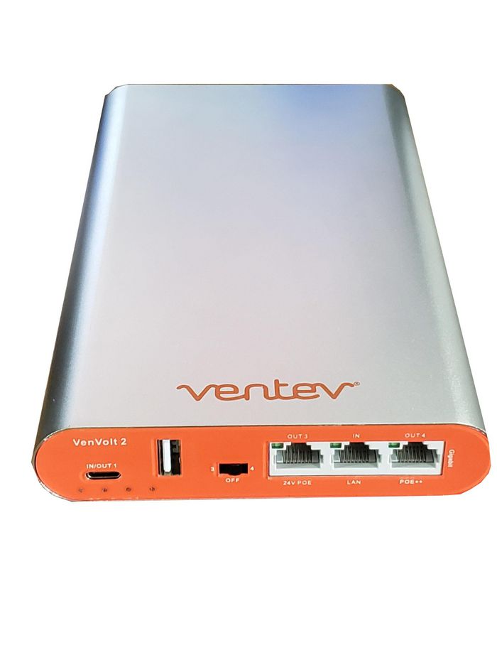 Ventev VenVolt 2 Site Survey Battery Pack, Lithium Polymer, 26400mAh, 98Wh, USB Type A, USB Type C, RJ-45 - W126283747