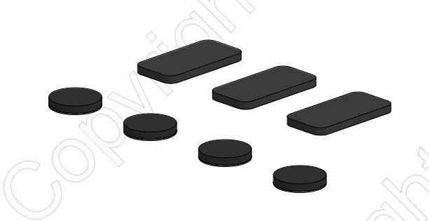 Ergonomic Solutions Spare part - Felt pads U-Frame - Black - W126289988