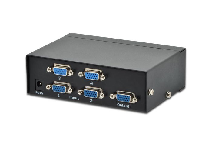 Digitus VGA Switch, 4 inputs, 1 output 250MHz, incl. power supply DC9V, 300mA, Max. 1080p - W124684138