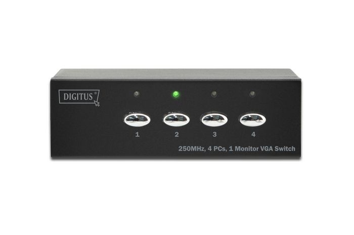 Digitus VGA Switch, 4 inputs, 1 output 250MHz, incl. power supply DC9V, 300mA, Max. 1080p - W124684138