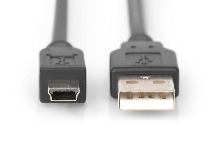 Digitus USB 2.0 connection cable, type A - mini B (5pin) M/M, 1.8m, USB 2.0 conform, bl - W125481143