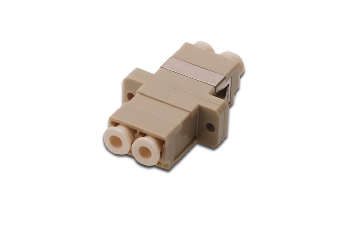 Digitus FO coupler, duplex, LC to LC, MM, color beige, OM2 ceramic sleeve, polymer housing, incl. screws - W124648733