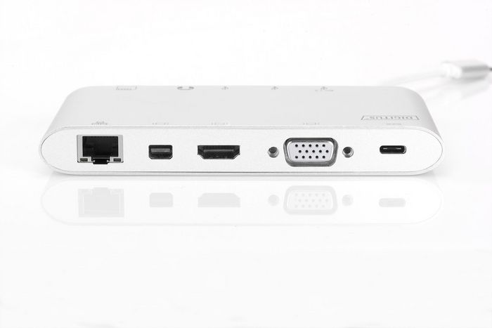 Digitus Universal Docking Station, USB-C, 11 Ports 3x video,1x USB-C, 3x USB3.0, RJ45, 2x card reader - W125344107