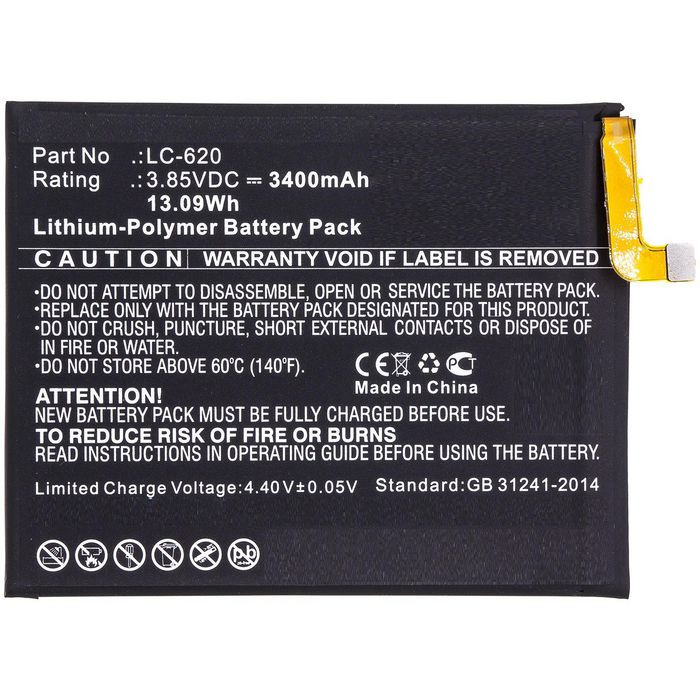 CoreParts Mobile Battery for Nokia 13.09Wh Li-Pol 3.85V 3400mAh Black for Nokia Mobile, SmartPhone 6,2 - W125993289